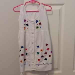White, embroidered butterfly dress